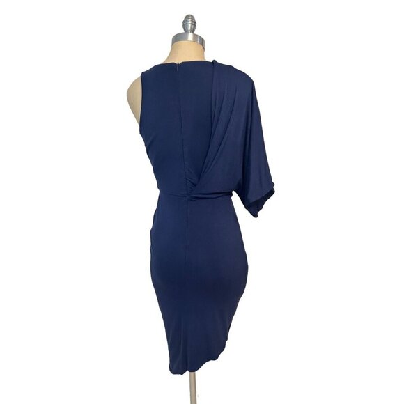 Runaway One-Shoulder Draped Navy Dress US size 8 - Picture 4 of 5